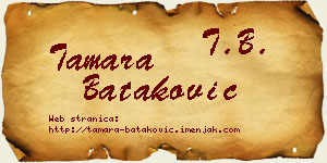 Tamara Bataković vizit kartica
